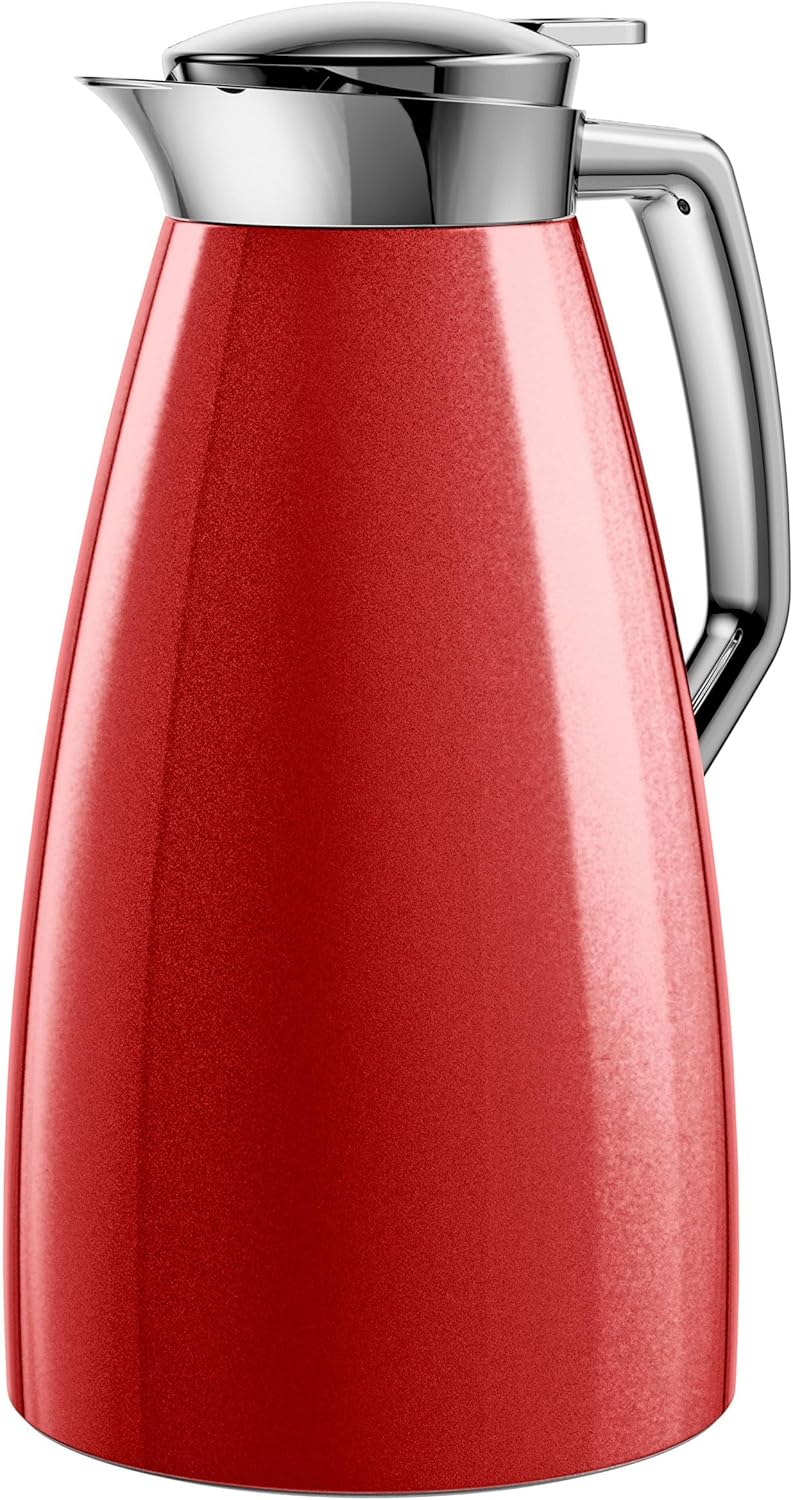 Emsa F4140300 Plaza Isolierkanne | 1 Liter | Aroma Diamond | Quick-Tip-Verschluss | rot, XL, Rot