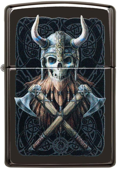 Zippo 49106 Unisex-Erwachsene Anne Stokes 2021 Viking Skull Design High Polish Blackpocket Classic L