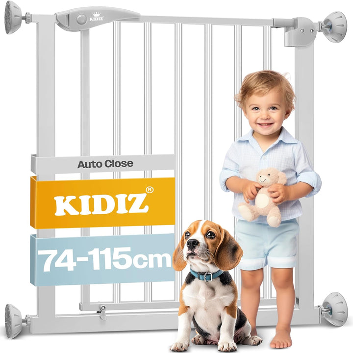 KIDIZ® Türschutzgitter Absperrgitter Treppengitter Kindergitter | Gitter Haustier | ohne Bohren | be