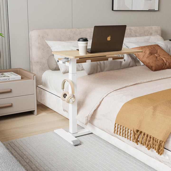 Fydeamer 68 × 50cm Mobile Standing Desk mit Tastaturablage, Höhenverstellbar Computertisch (72-109 c
