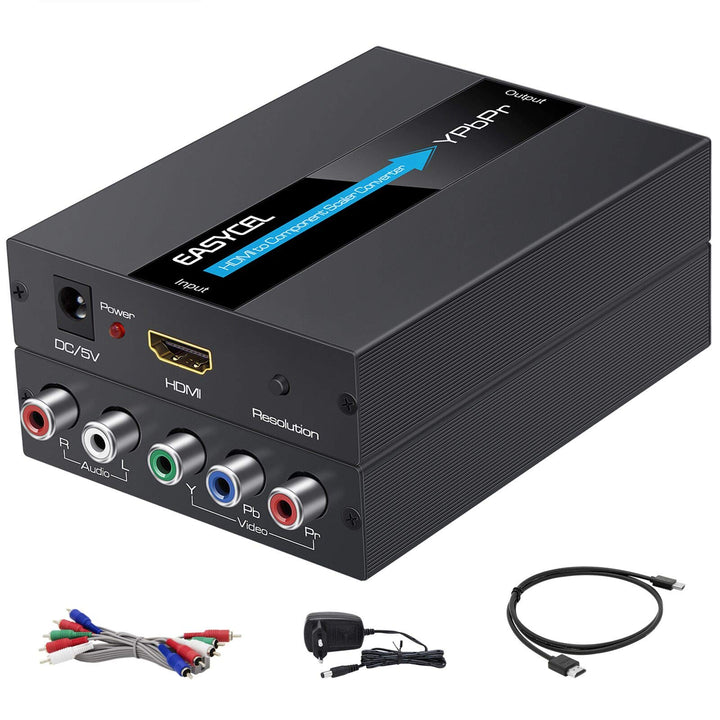 EASYCEL HDMI zu Component (YPbPr / RGB / 5RCA) Scaler Konverter (mit Scaler-Funktion, Aluminium), HD