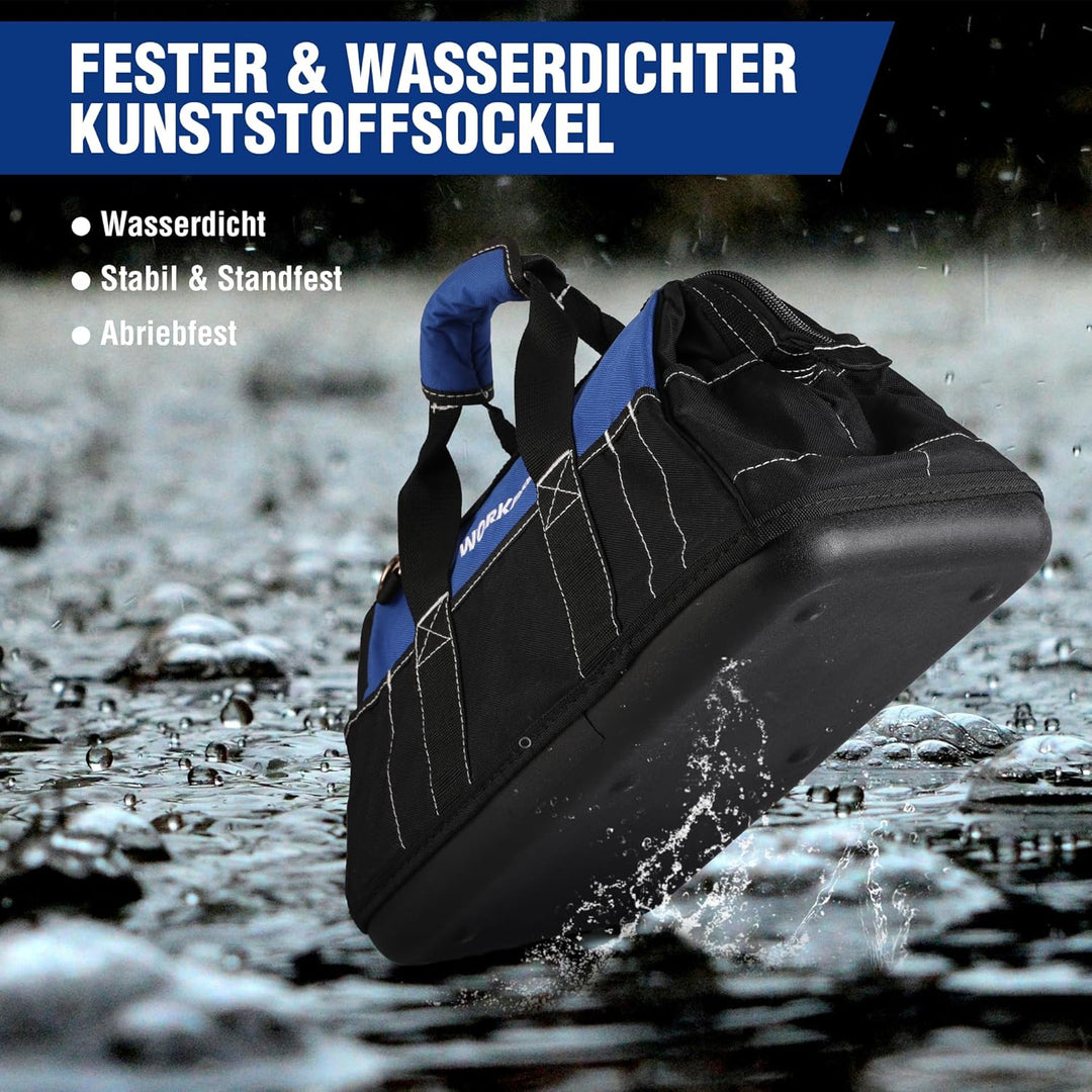 WORKPRO Werkzeugtasche Elektriker Wasserdichte Werkzeugtasche Profi, weite Öffnung & grosse Kapazitä