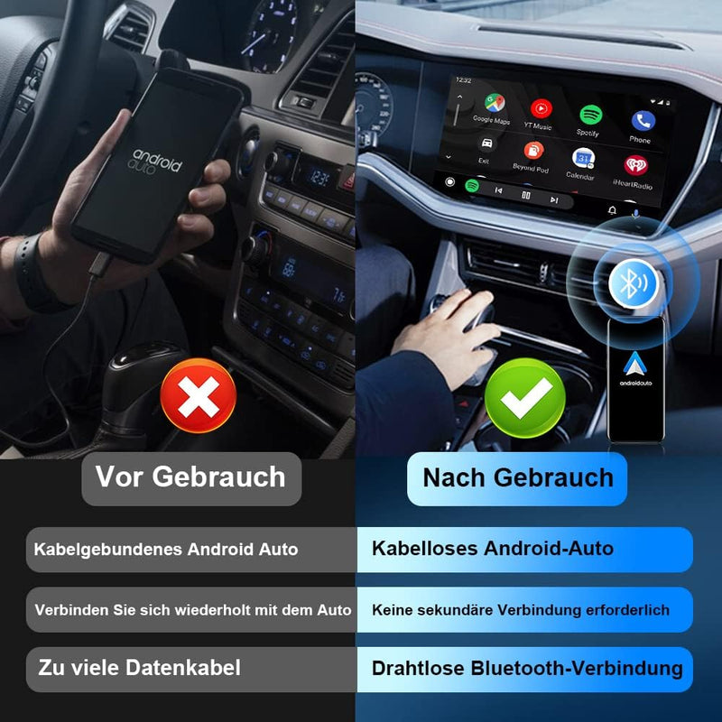 Wireless Android Auto Adapter, CarlinKit Wireless Car Adapter für Android Auto, True Wireless-Verbin