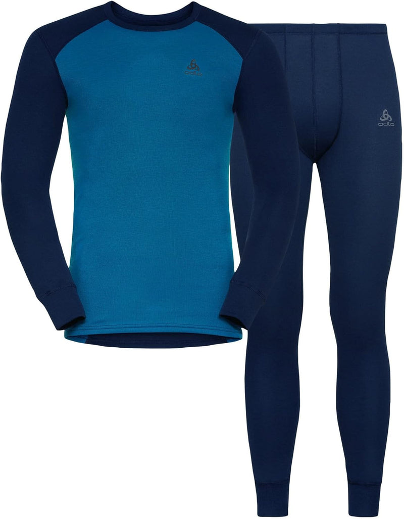 Odlo Herren Set Active Warm Eco Special Set Set XXL Diving Navy - Mykonos Blue, XXL Diving Navy - My