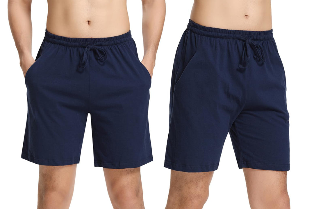 Aseniza Herren Schlafanzughose Kurz Baumwolle Bermuda Schlafshorts Pyjamahose Shorty Sommer Sleephos