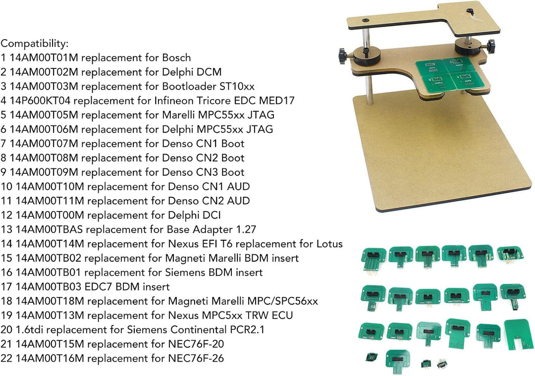 22 Stück BDM-Sonde-Adapter, LED-BDM-Rahmen-Sonde-Adapter Grün profession elles Chip-Tuning-Tool