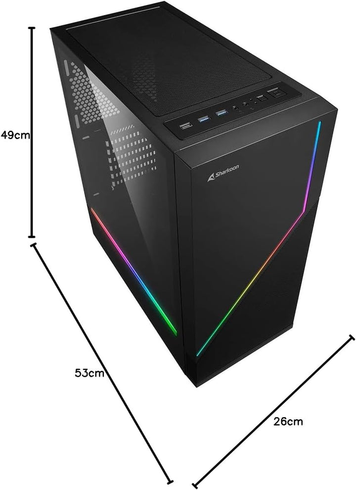 Sharkoon RGB Flow, ATX PC-Gehäuse, RGB Flow