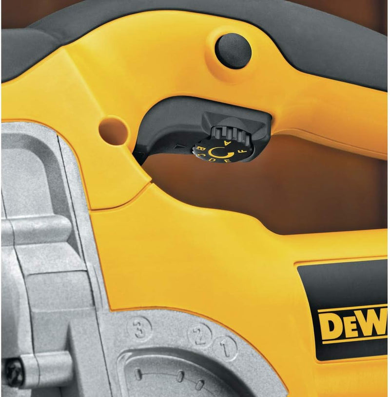 Dewalt DW331K-QS DW331K-QS-Sierra de Calar 701W empuñadura cerrada, 701 W, 230 V, Gelb, Others Stich