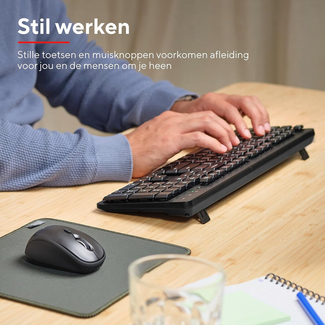 Trust ODY II Niederländisches Layout QWERTY Tastatur und Maus Set Kabellos