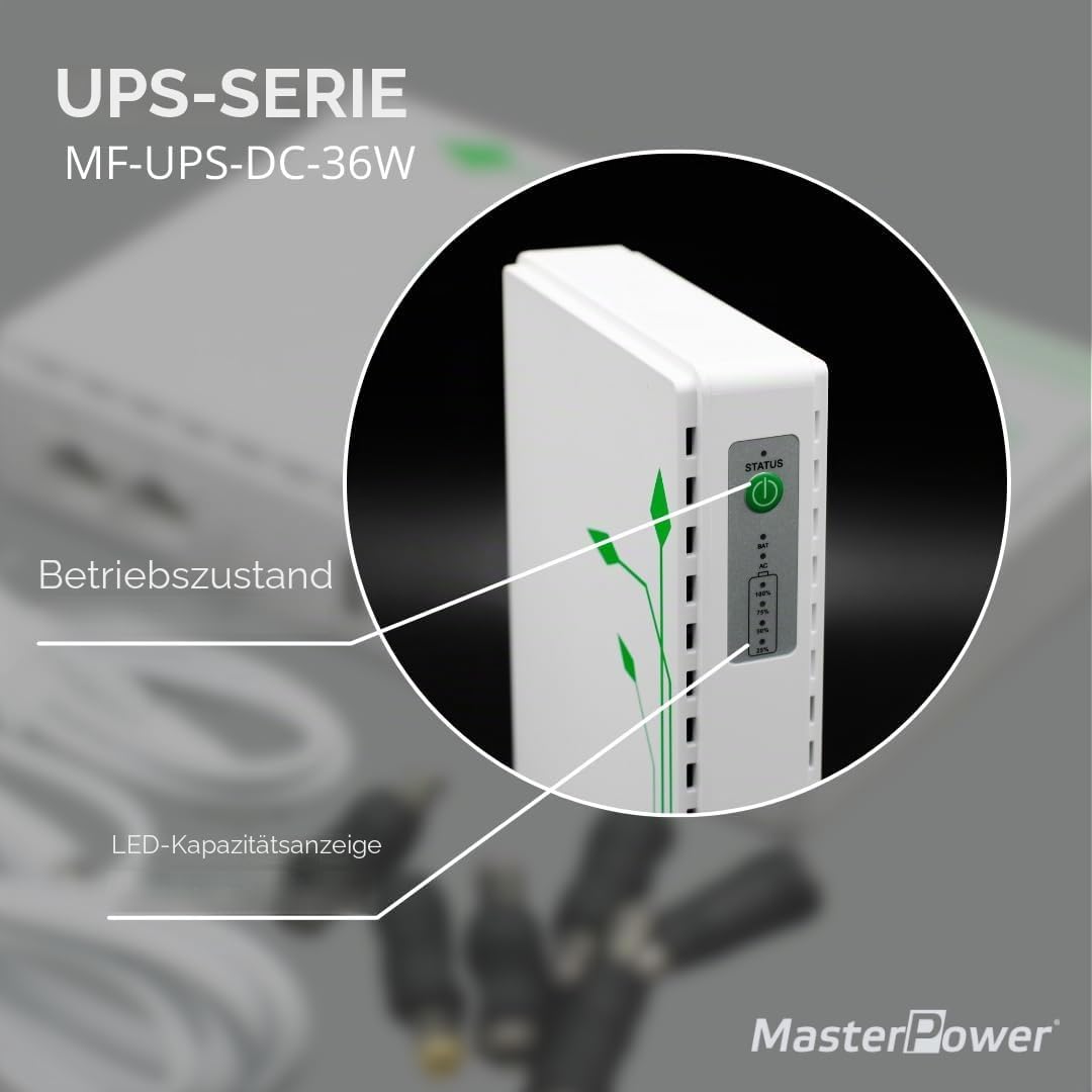 Master U-Power Mini USV 7,4V 4000mAh 36W – Notstromversorgung für WLAN Router, Modem & IP-Kameras –
