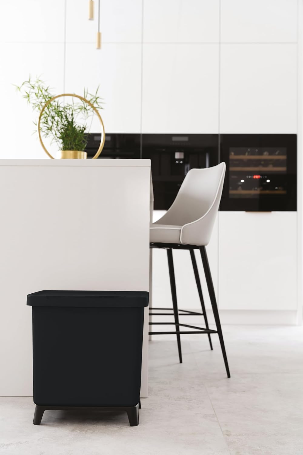 YourCasa® Mülleimer 2 Fächer [20L] im exklusiven Design Mülltrennsystem - Mülleimer Küche mit Deckel