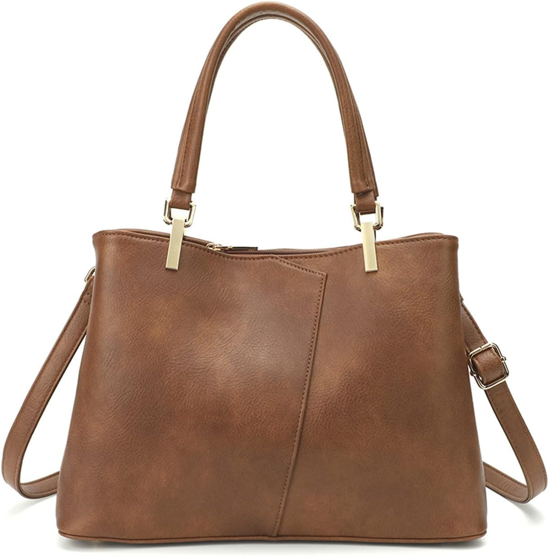 FANDARE Mode Damen-Henkeltaschen Wasserdicht Handtasche Umhängetaschen Schultertaschen PU-Leder V-fö