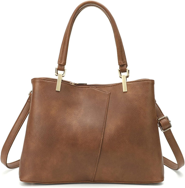 FANDARE Mode Damen-Henkeltaschen Wasserdicht Handtasche Umhängetaschen Schultertaschen PU-Leder V-fö