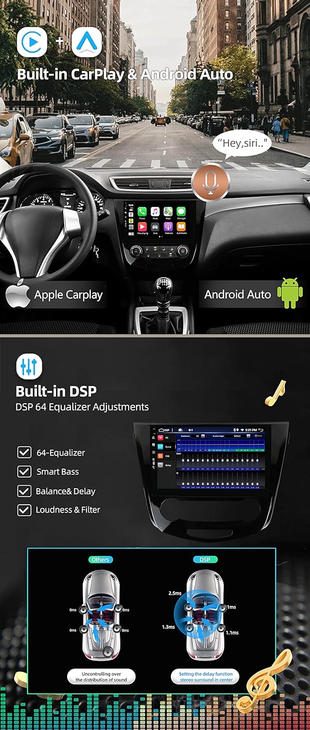 JOYX Android 12 Autoradio Passt für Nissan Qashqai J11 X-Trail Rouge (2014-2018) - [4G+64G] - Eingeb