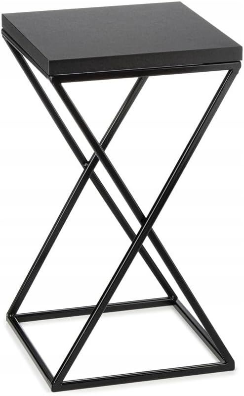 Pflanzenständer Metall 40 cm Hoch - Stabiler und Fester Blumenhocker mit Schwarz MDF-Platte auf Robu