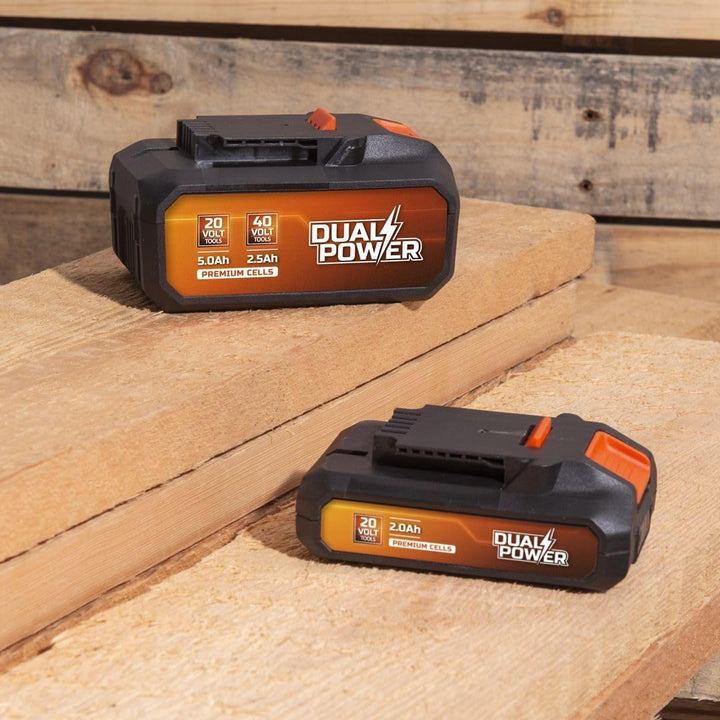 Powerplus Akku 2x20V 5.0/2.5Ah, für alle Powertools und Gartengeräte des Dual Power Sortiment und ka