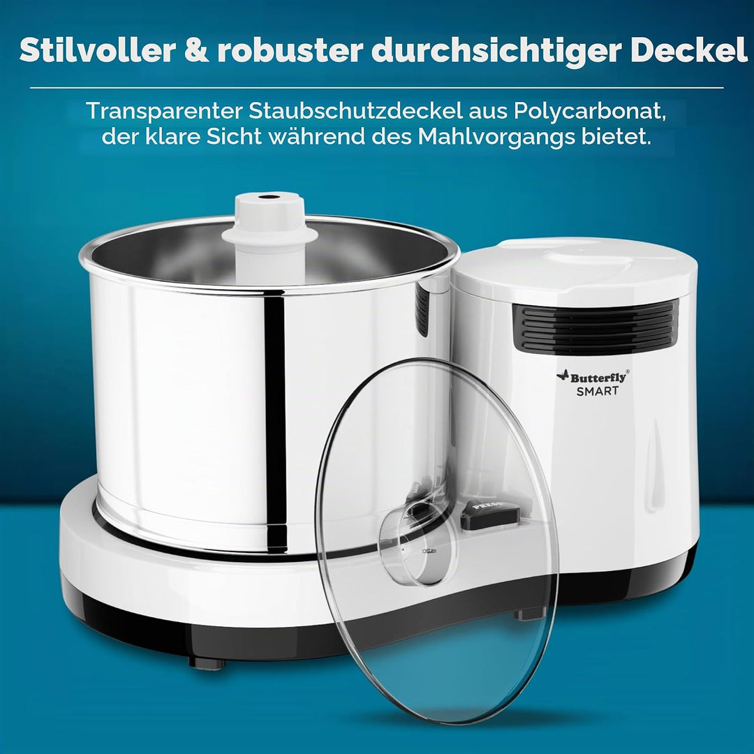 Butterfly Smart Nassmühle mit Kokosnuss-Schaber, 2 Liter (indischer Stecker)