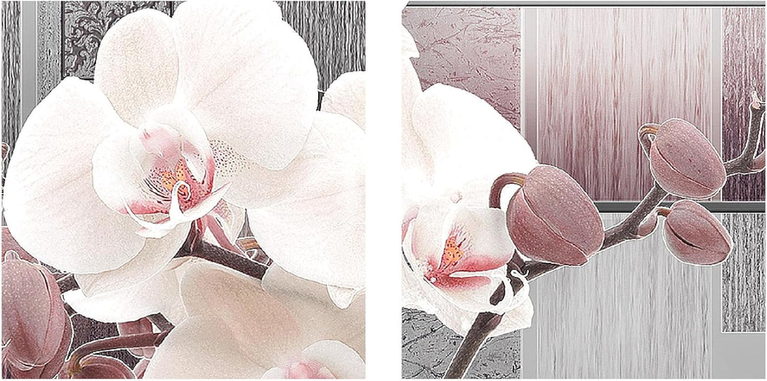Runa Art Bild Modern Blumen Orchidee - Made in Germany - Wandbilder Abstrakt Violett Grau 4 Teilig 2