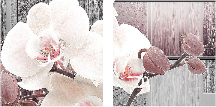 Runa Art Bild Modern Blumen Orchidee - Made in Germany - Wandbilder Abstrakt Violett Grau 4 Teilig 2