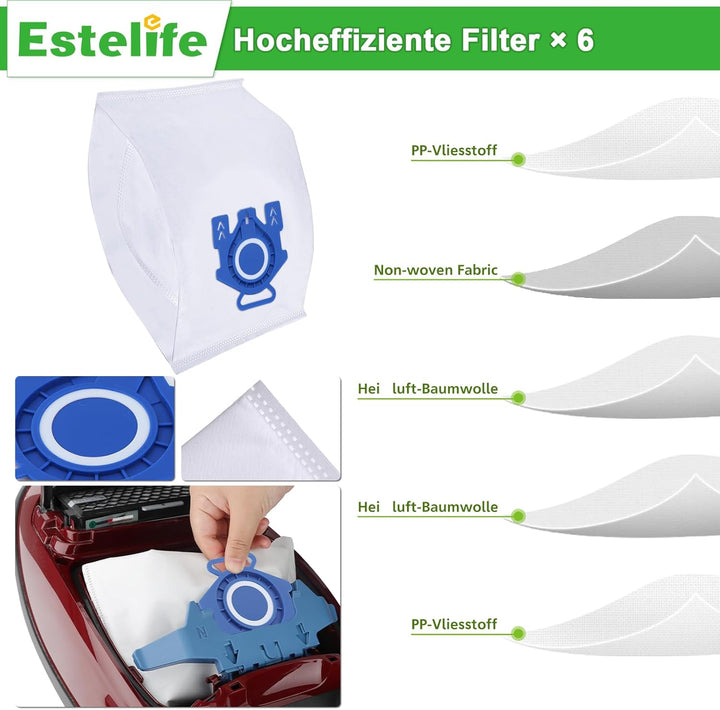 Filter für Miele Active Airclean Plus 50 Staubsauger Compact C1&C2, Complete C2&C3, S8340 S4000 S500