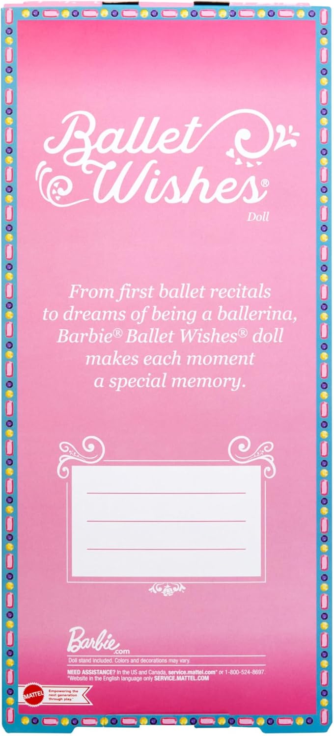 Barbie Signature Ballet Wishes Puppe (brünett, ca. 30 cm), beweglich, mit Ballerinakostüm, Tutu, Spi