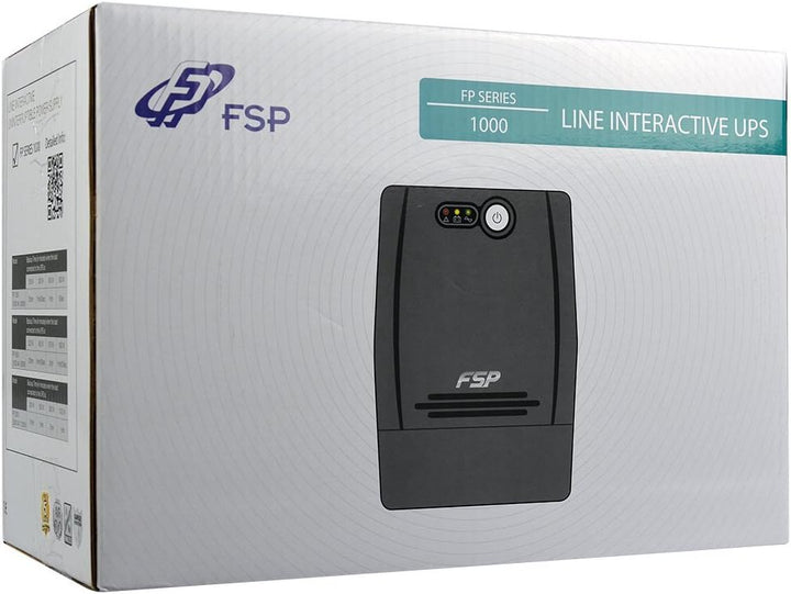 FSP Fortron FP 1000 Line-Interactive USV 1000 VA / 600 W, 4X Schuko, Eingang Spannungsumfang 162-290