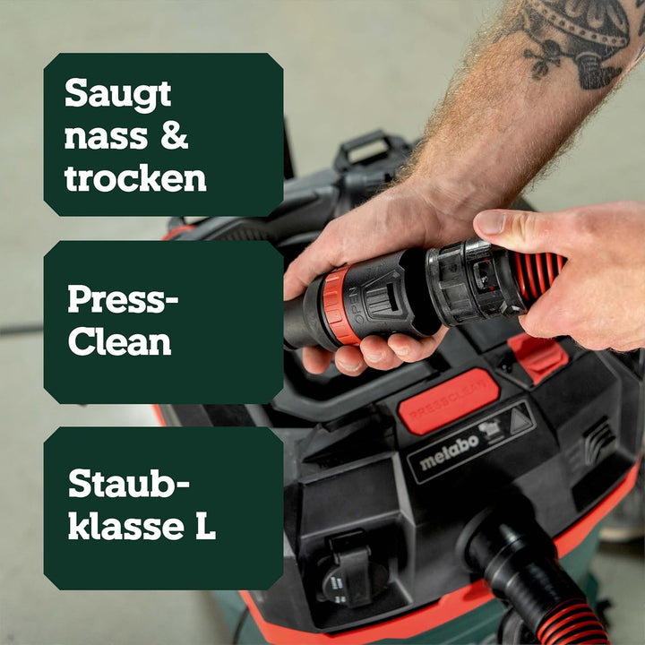 metabo AS 20 L PC Allessauger – 602083000 – Nass-/Trockensauger mit integrierter Filterabreinigung –