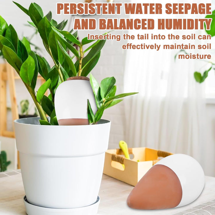 4er Set Automatische Bewässerung für Zimmerpflanzen, Mini Terrakotta zum Pflanzen, Wasserspender für