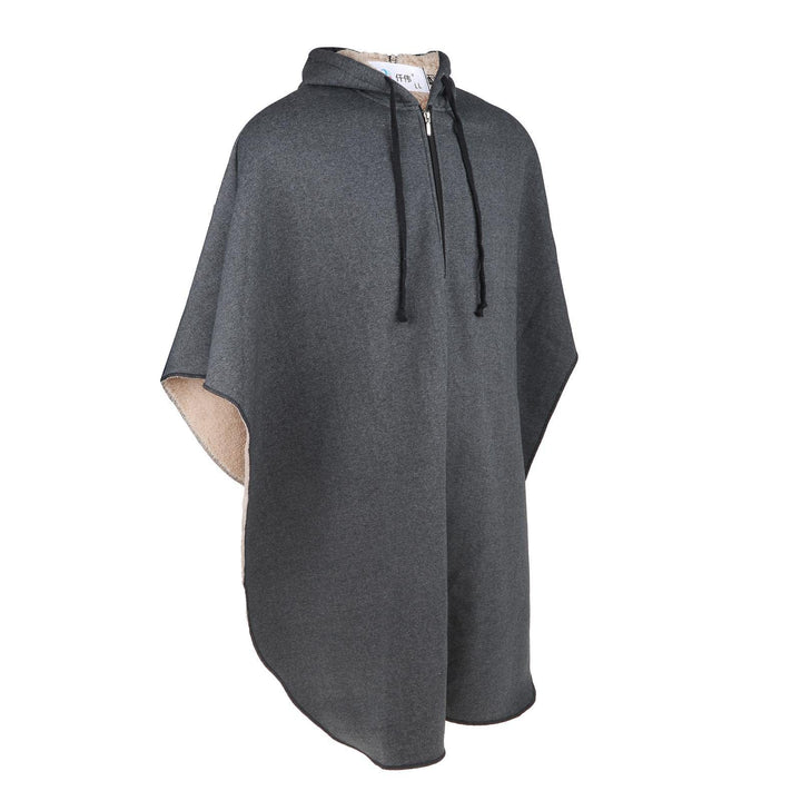 Perfeclan Hot Rollstuhl Ponchos mit Kapuze ärmellose Mäntel für Erwachsene Meliert Grau Männlichen,