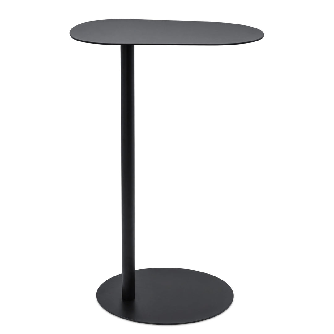 Spetebo Metall Beistelltisch oval schwarz matt - 35 x 25 cm - Couchtisch im Bistrotisch Design - Woh