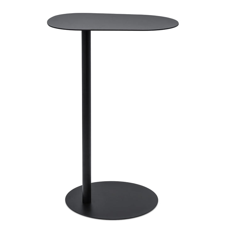 Spetebo Metall Beistelltisch oval schwarz matt - 35 x 25 cm - Couchtisch im Bistrotisch Design - Woh