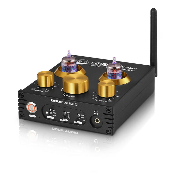 Douk Audio P1 Bluetooth 5.0 HiFi-Verstärker GE5654 Röhrenvorverstärker Valve Tube Preamp Ventil Kopf