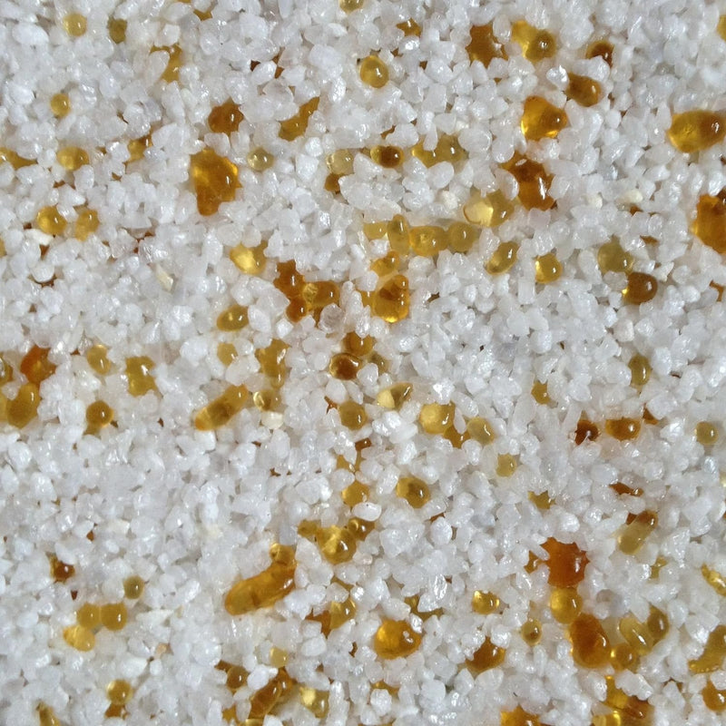 20kg Buntsteinputz Mosaikputz 1-3mm SOP36 Weiss (Naturkorn) + Glas Bernstein Wandputz - Hergestellt