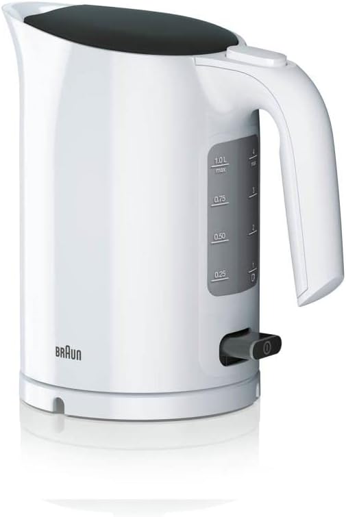 Braun Household WK 3000 WH Wasserkocher | Füllmenge 1,0 l | 2.200 Watt | Schnellkochsystem | Herausn