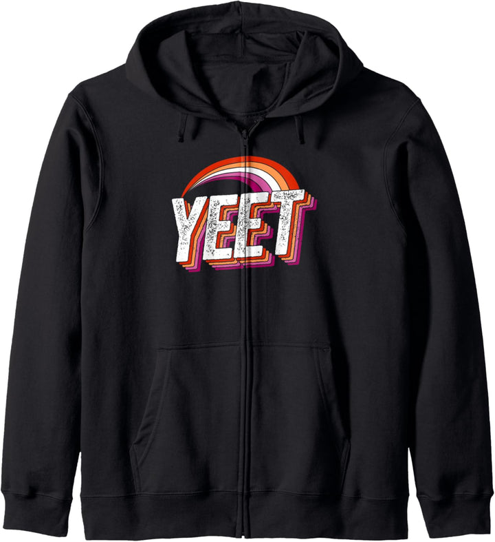 Yeet Meme Lesbian Pride Flag Rainbow Millennial Gen Z Style Kapuzenjacke