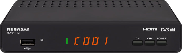 MegaSat 0201115 "HD-641T2 DVB-T2 HD-Receiver schwarz