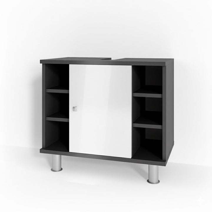 Vicco Waschbeckenunterschrank Fynn, Anthrazit/Weiss, 60 x 54 cm Anthrazit 60 x 54 cm, Anthrazit 60 x