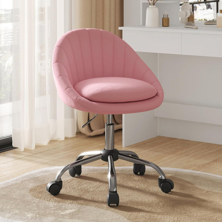 WOLTU Homeoffice Stuhl, Bürostuhl ergonomisch, Schminkstuhl drehbar, Drehstuhl mit Rollen, Schreibti