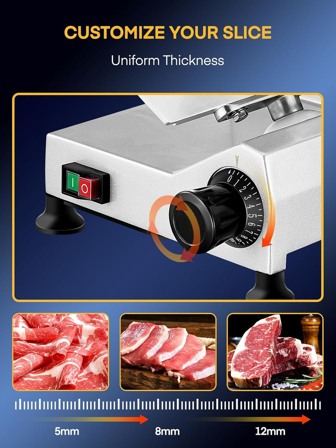 Allesschneider Elektrische Aufschnittmaschine, 240W Kommerzieller Fleisch Allesschneider, Fleischsch