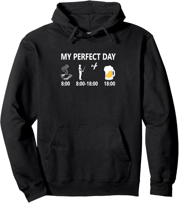 Modellflug T-Shirt mit Bier MY PERFECT DAY Modellbau T-Shirt Pullover Hoodie