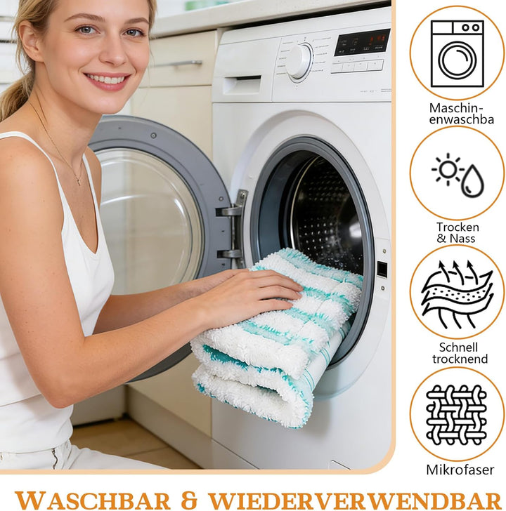 6 Pack Bodenwischer Ersatzbezug für Leifheit Profi XL, für alle Bodenarten | Kompatibel mit Leifheit