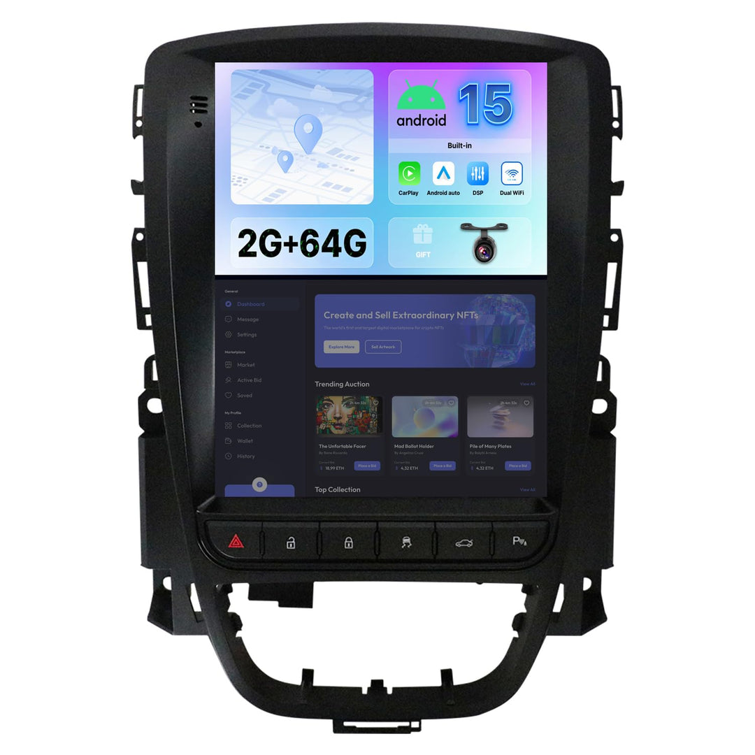 Android 15 IPS Autoradio Passt für Opel Vauxhall Astra J Buick Excelle XT GT (2006-2016) - Eingebaut