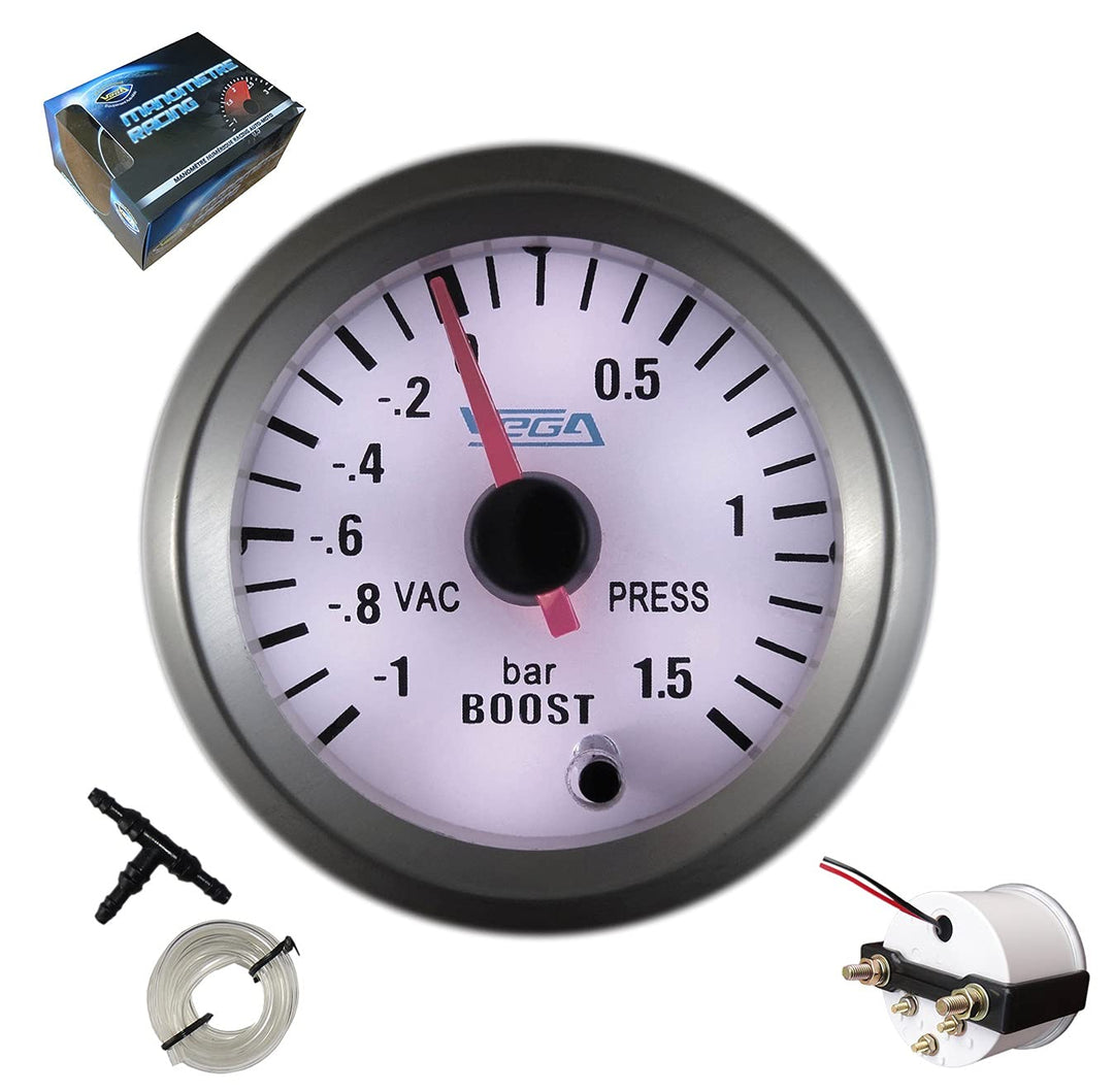 Vega® Turbodruck-Manometer, 1 bis 1,5 bar, 7 Farben, weisser Hintergrund, 52 mm