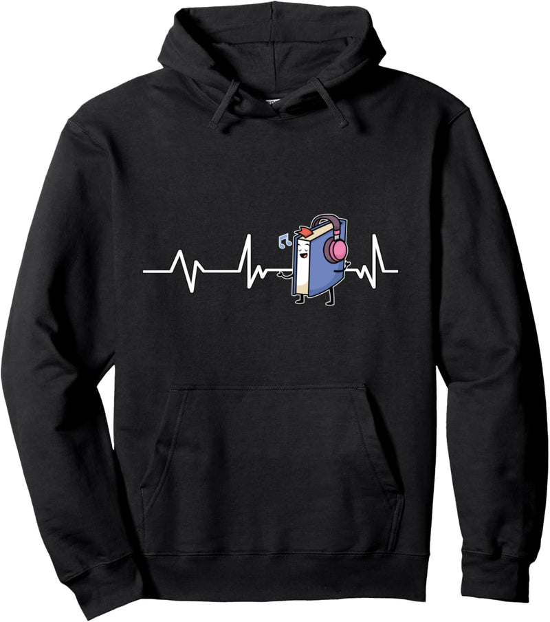 Kopfhörer Musik Buch Herzschlag Buch Leser Geschenk Bücher Pullover Hoodie