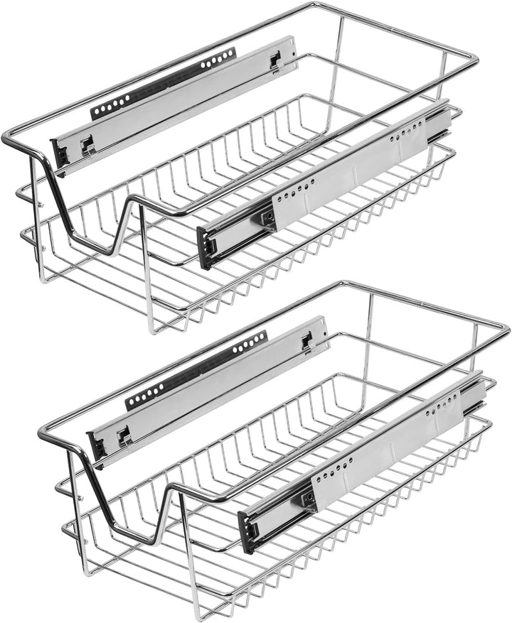 Eulenke Teleskopschublade 2X30cm Schrankauszug, Küchenschublade, Küchenschrank Küchenauszug mit Schi