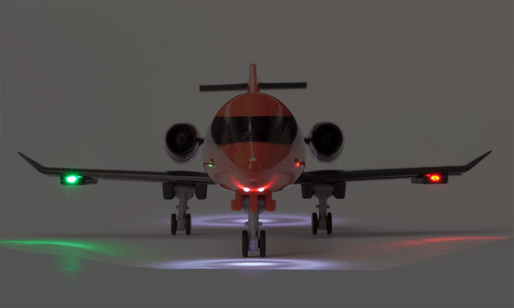 siku 2526, Geschäftsflugzeug, Spielzeug-Jet, Kunststoff, Rot, 7 LED-Lichter, Ein- und ausklappbares