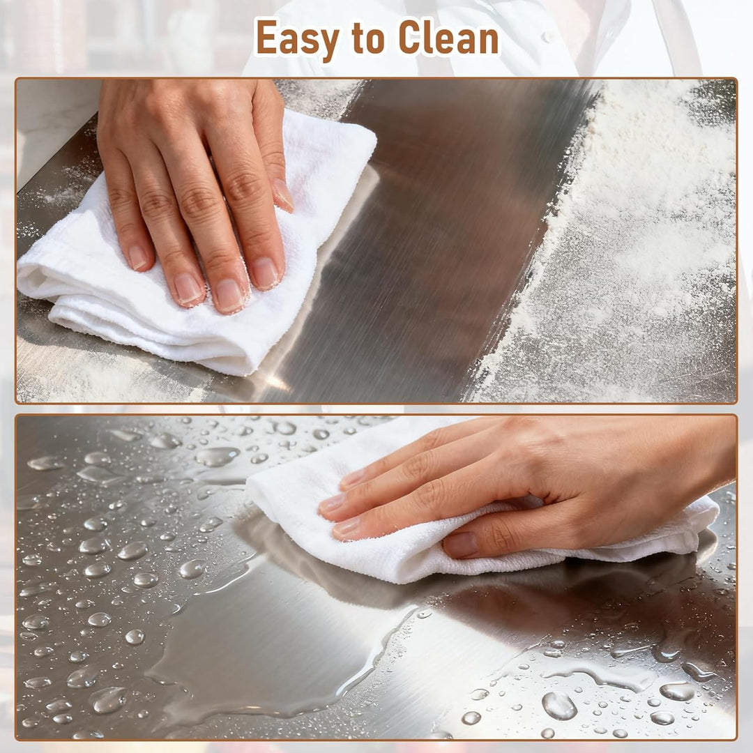 bimiti Schneidebrett aus Edelstahl 80 x 50 cm, Rutschfeste Schneidebrett mit Kante, Edelstahl Arbeit