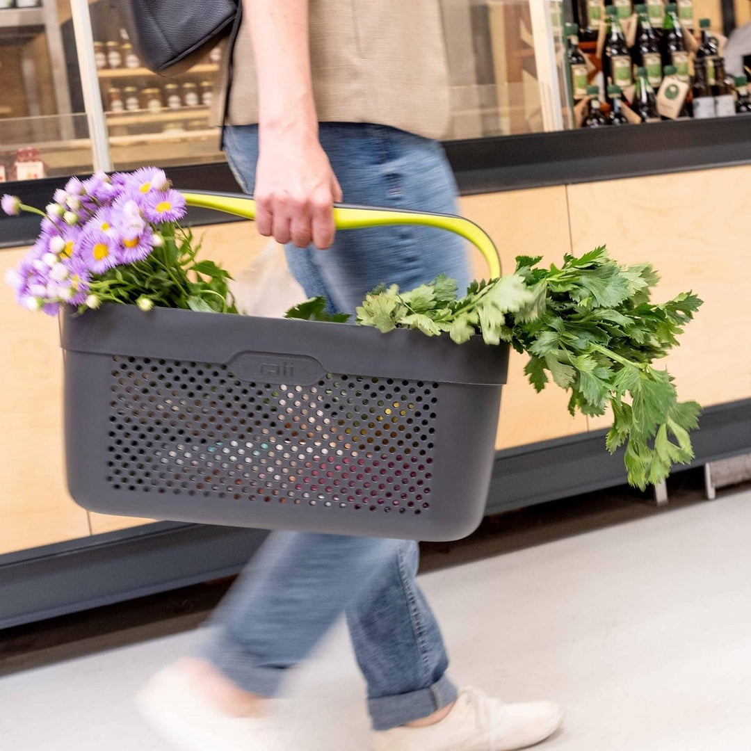 rati Basket - GREEN, Smarter Auto Korb zum Einkauf & Outdoor-Aktivitäten, mit Befestigungsadapter zu