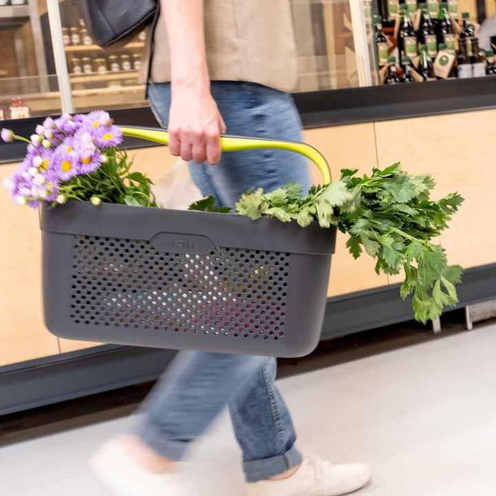 rati Basket - GREEN, Smarter Auto Korb zum Einkauf & Outdoor-Aktivitäten, mit Befestigungsadapter zu