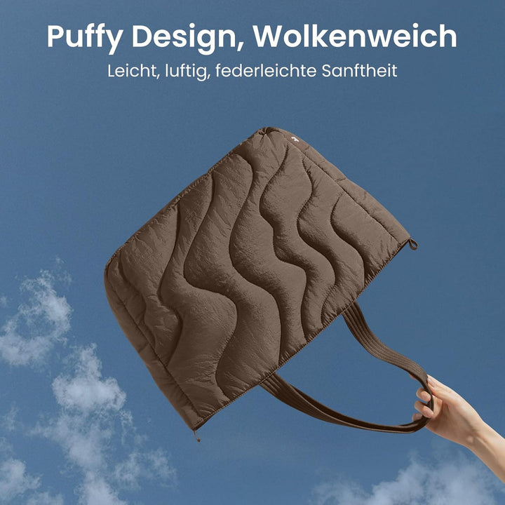 tomtoc Puffer Laptop Tragetasche für Damen, 10L Tote Bag für 13-14 Zoll Macbook, Leichte Schultertas